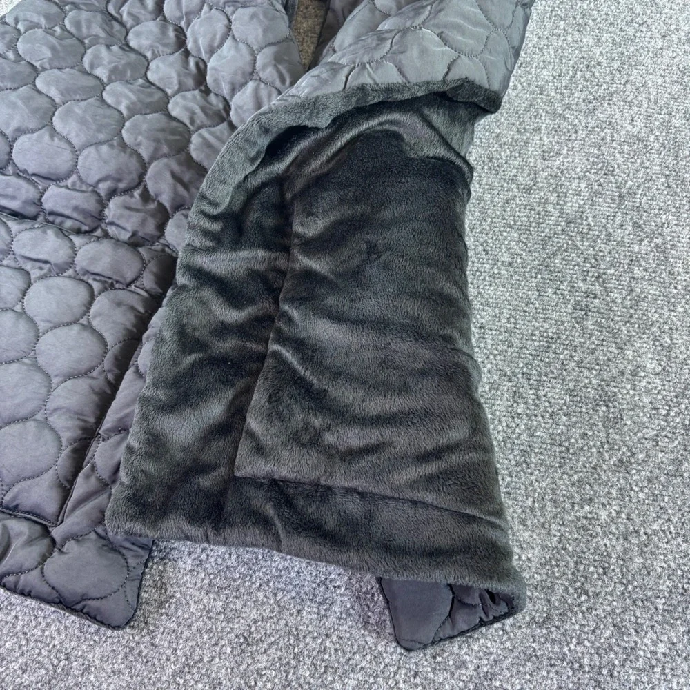 Unbranded Quilted Puffer Scarf Unisex OS Black Fleece Lined Pocket Wrap Gorpcore